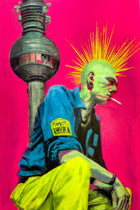 Another view of Alex 87, original painting by VYRD, acrylic on wood, 2026