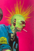Another view of Alex 87, original painting by VYRD, acrylic on wood, 2026