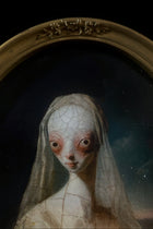 Another view of Regina  Λ ∏ _o , original painting, by VYRD, acrylic on canvas, 2024