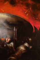 Another view of Uphill Battle, original painting, by VYRD, acrylic on canvas, 2025