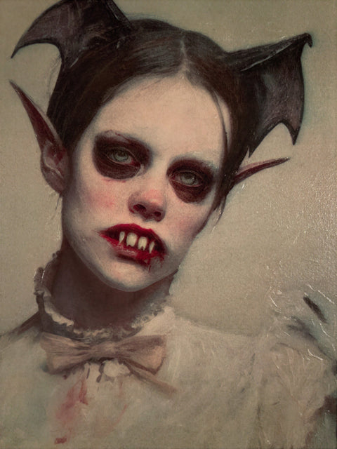 Another view of Daughter, original painting by VYRD, acrylic on canvas, 2024