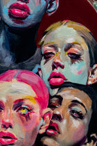 Another view of Followers: 2M, original painting by VYRD, acrylic on canvas, 2026